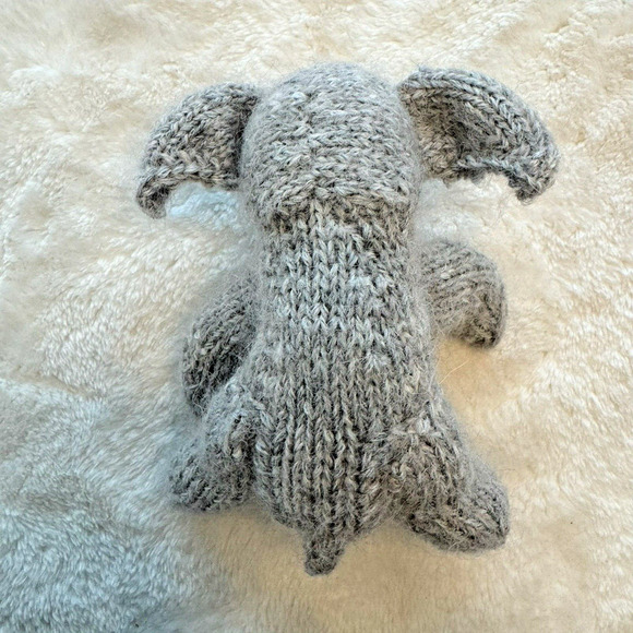 Vintage Handmade Crocheted 6in Stuffed Amigurumi Animal Elephant Plush Toy Gift - Picture 2 of 4